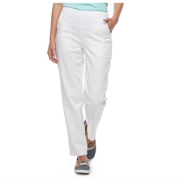 croft & barrow Pants - Nwt Croft and Barrow Straight Mid Rise white pull-on Pants 20W